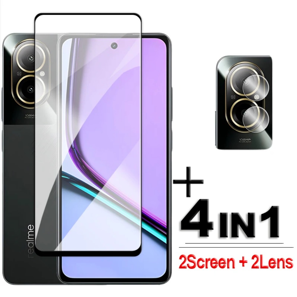 Realme C67 - Закаленное стекло 4 в 1 для